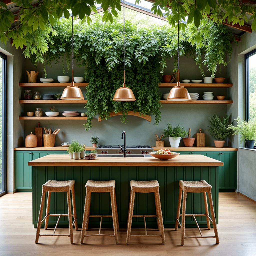 boho kitchen with island 35
