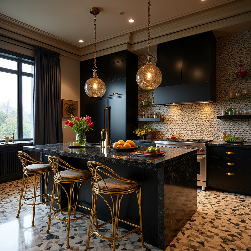 boho kitchen with island 39