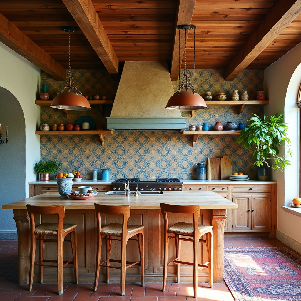 boho kitchen with island 4