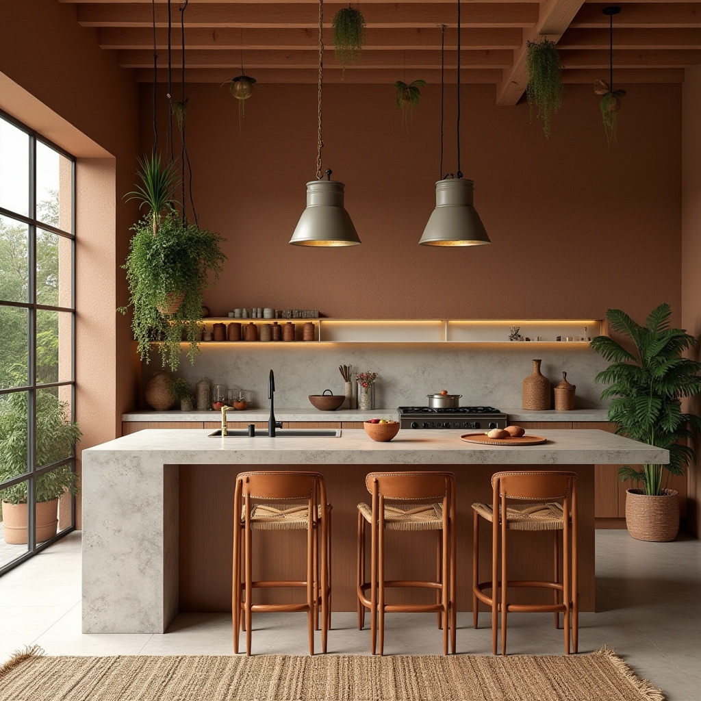 boho kitchen with island 5