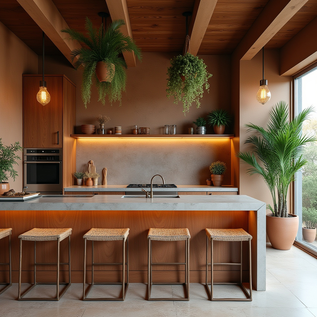 boho kitchen with island 6