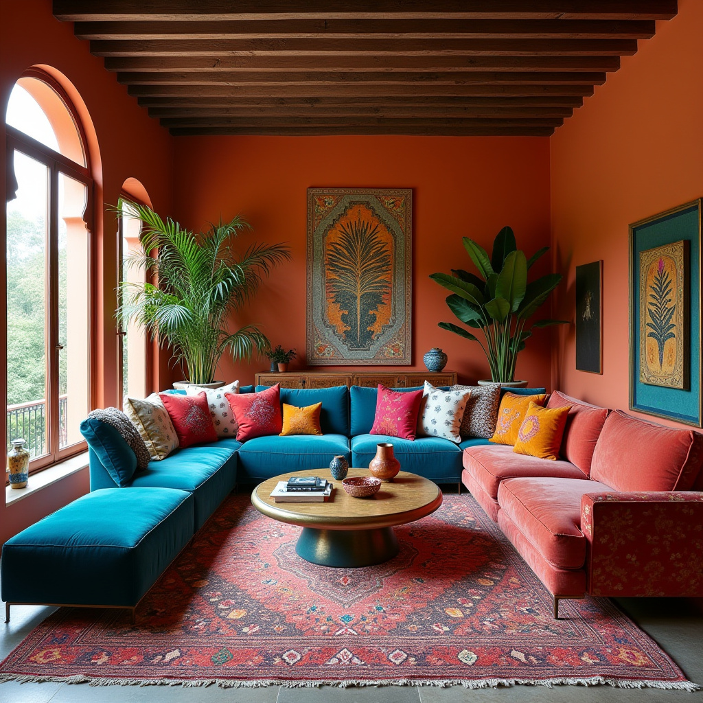 boho living room color scheme 7