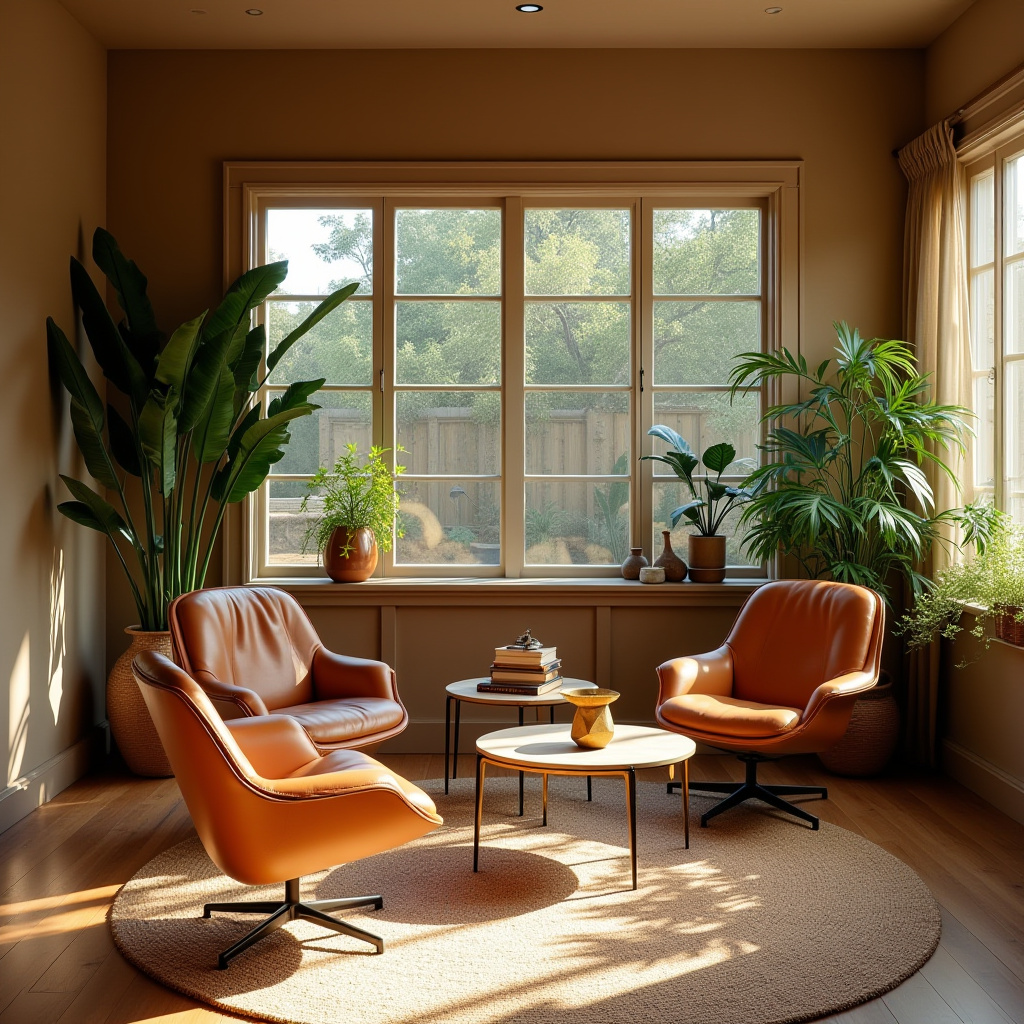 boho mid century modern living room 6