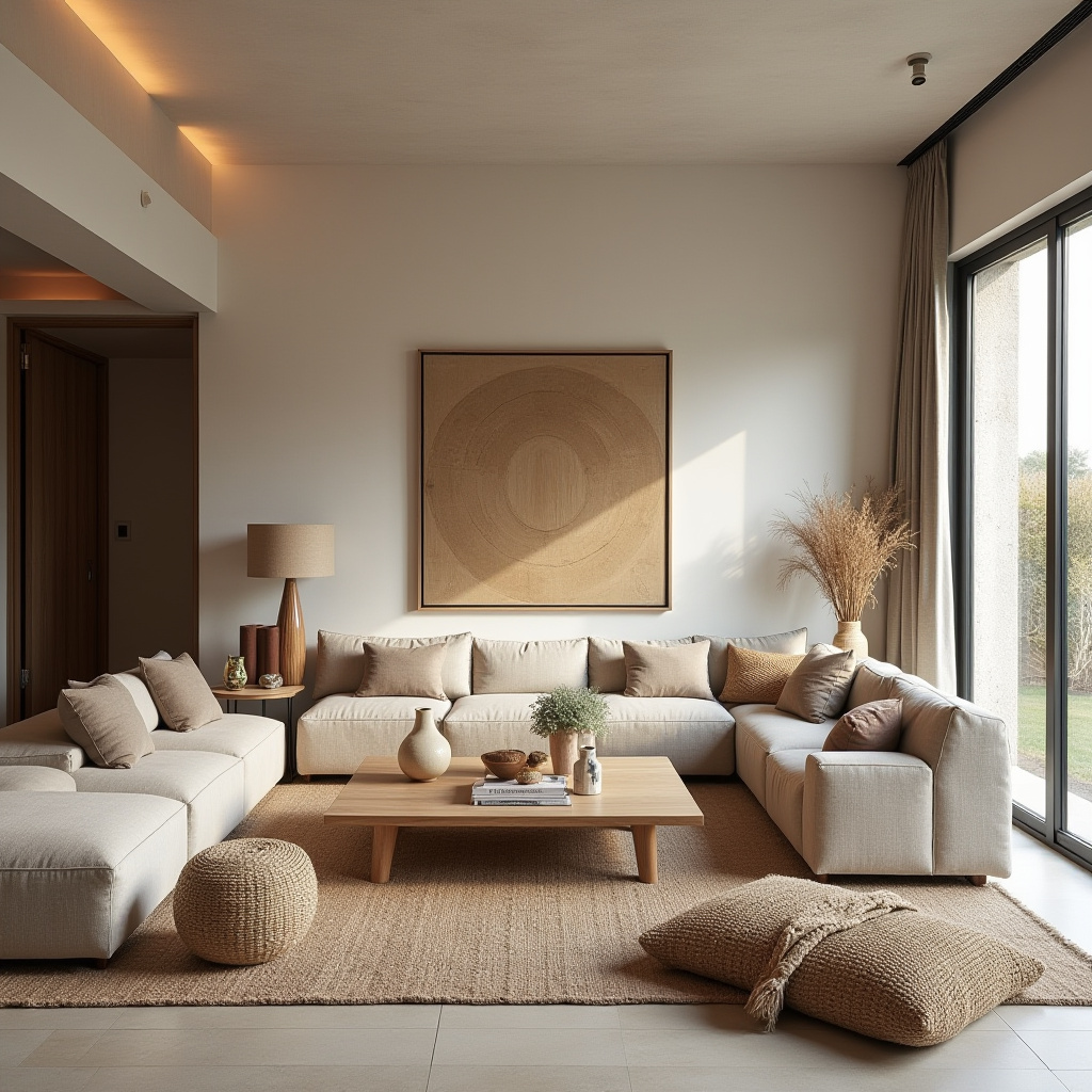 boho mid century modern living room 9