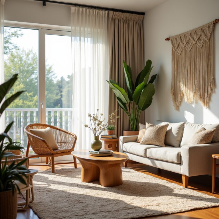 boho modern living room 1
