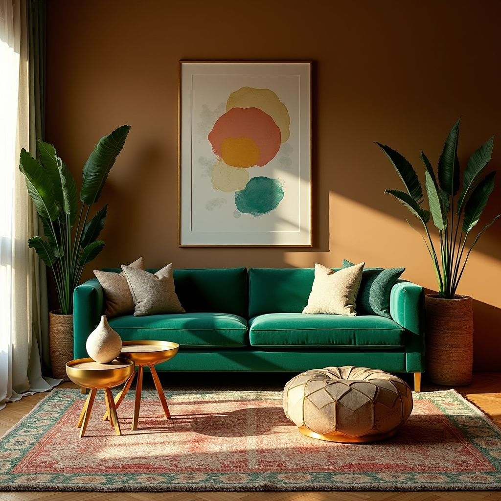 boho modern living room 13
