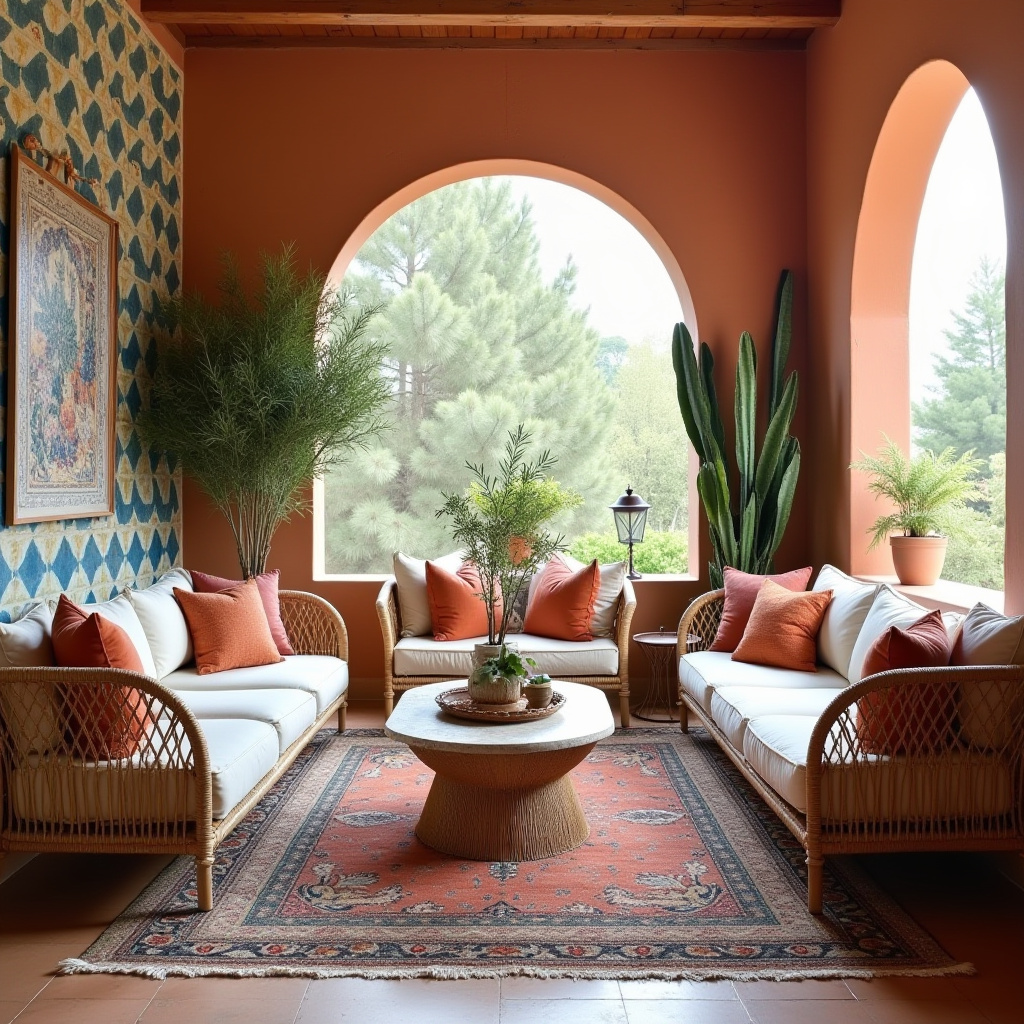 boho modern living room 18