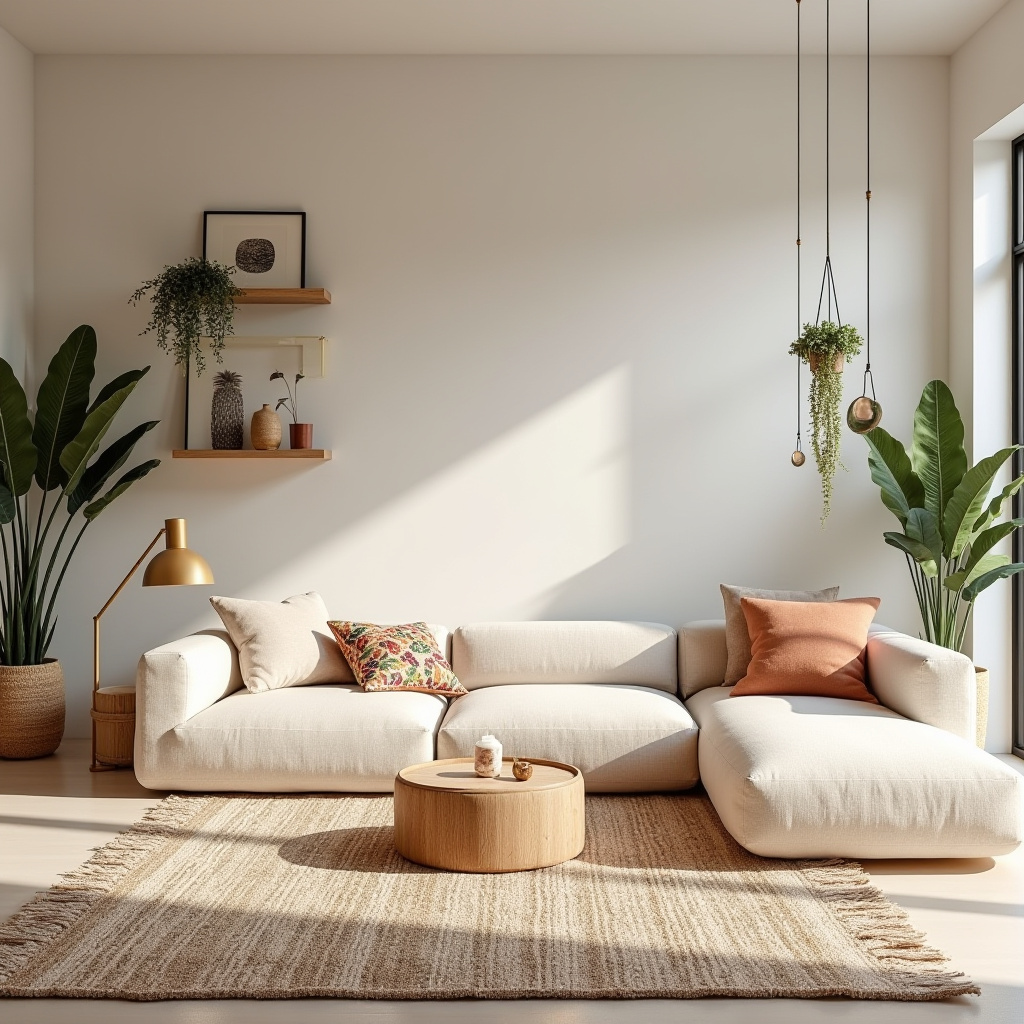 boho modern living room 19