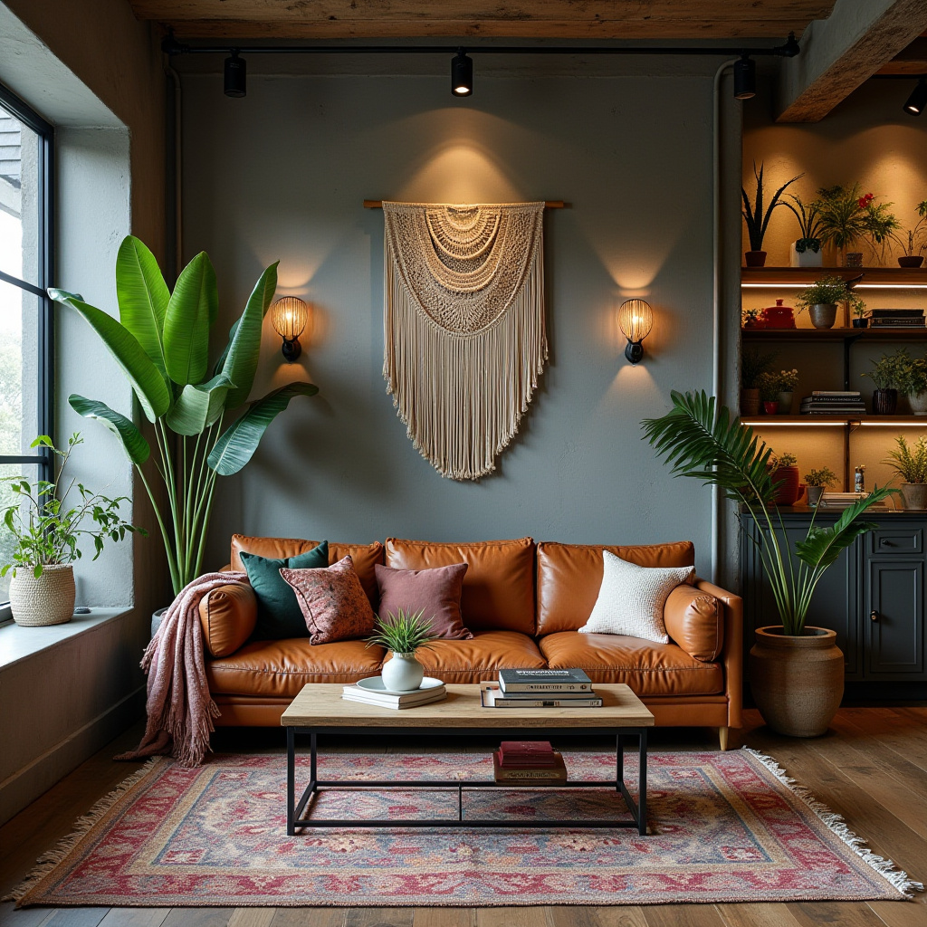 boho modern living room 9