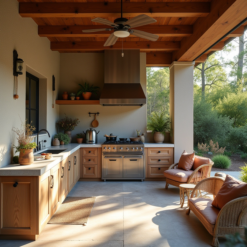 boho outdoor kitchen 29