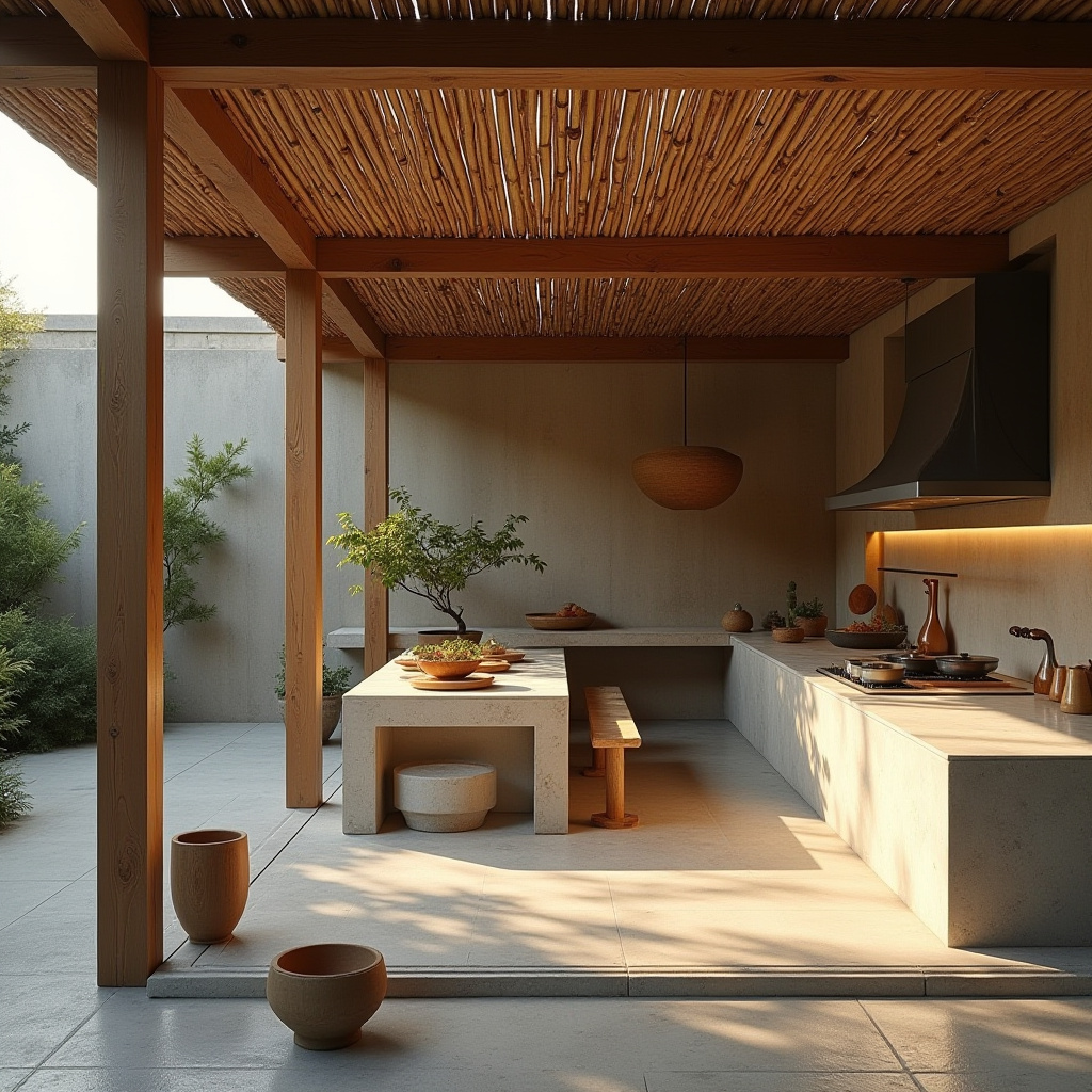 boho outdoor kitchen 31