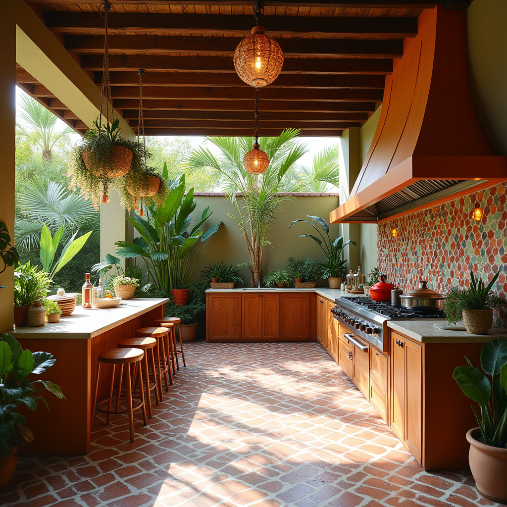 boho outdoor kitchen 33