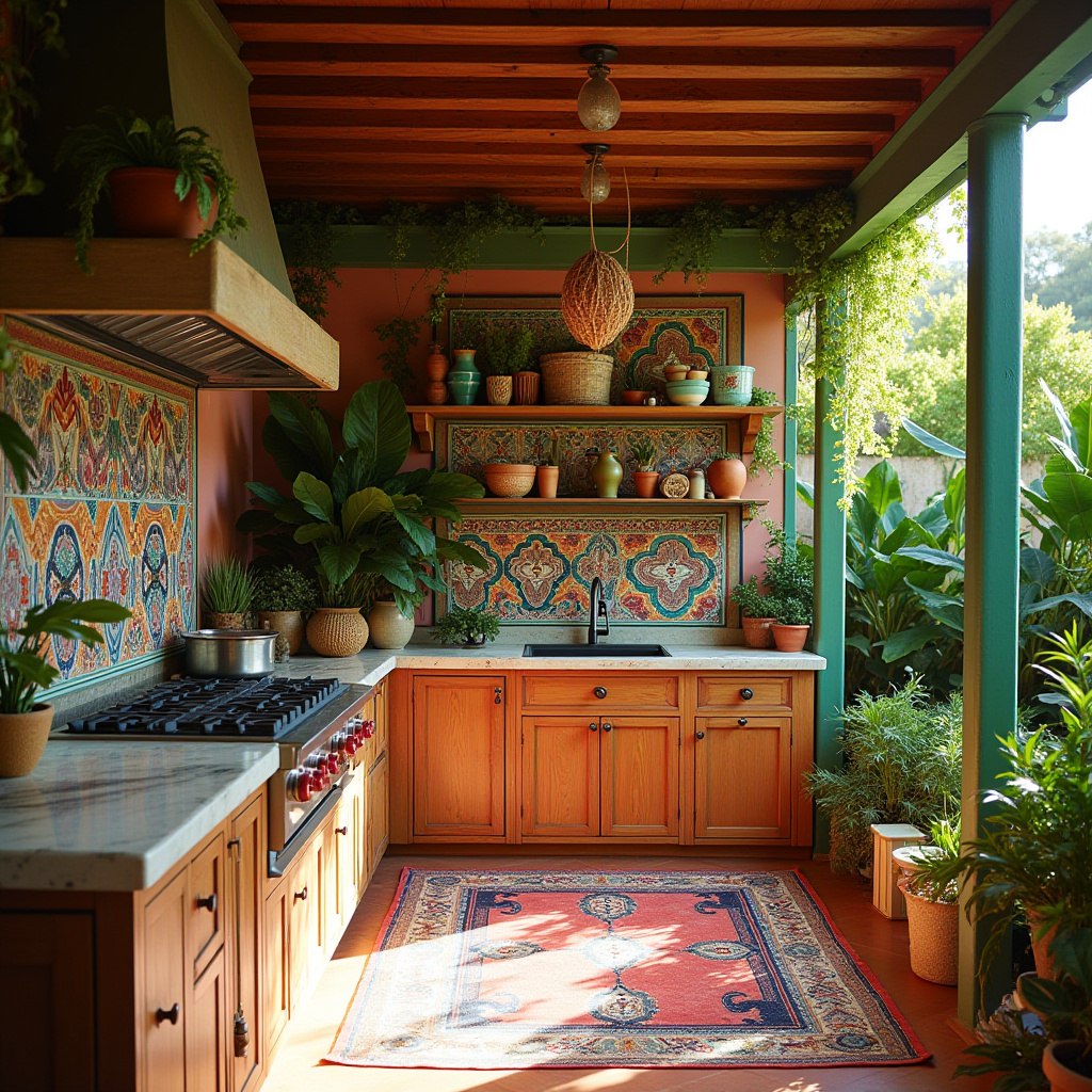boho outdoor kitchen 34