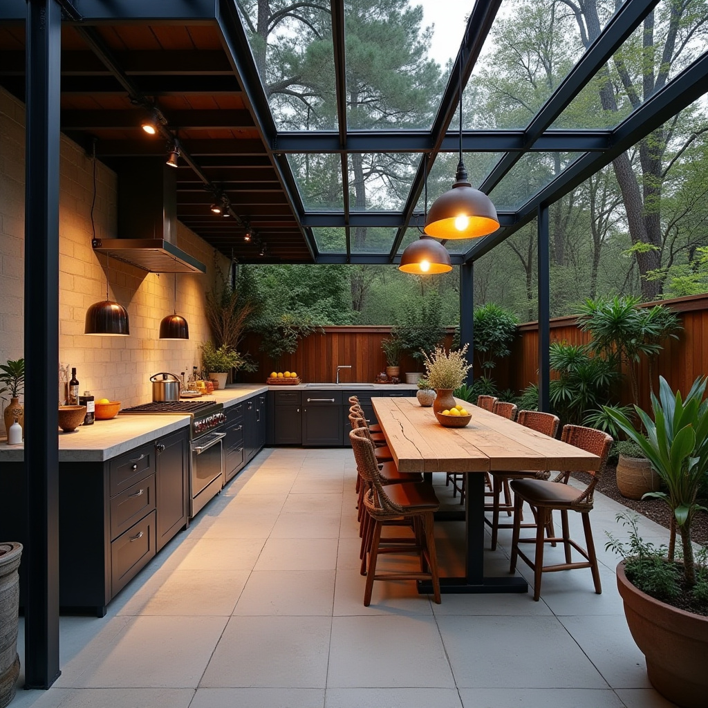 boho outdoor kitchen 37