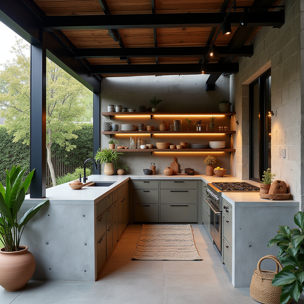 boho outdoor kitchen 38