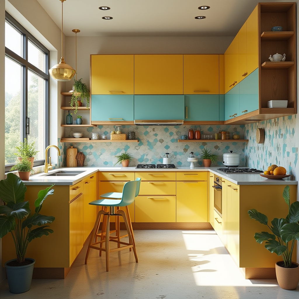 boho two tone kitchen cabinets 14