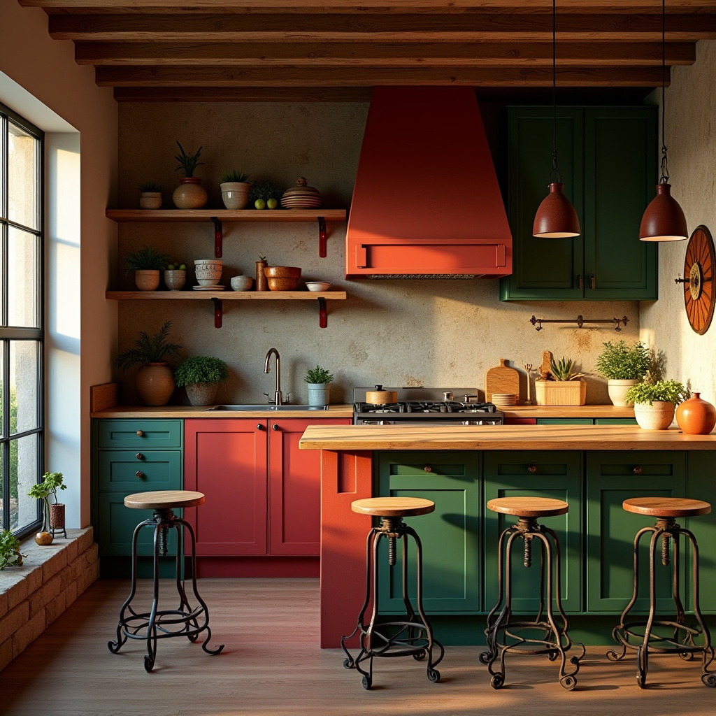 boho two tone kitchen cabinets 18