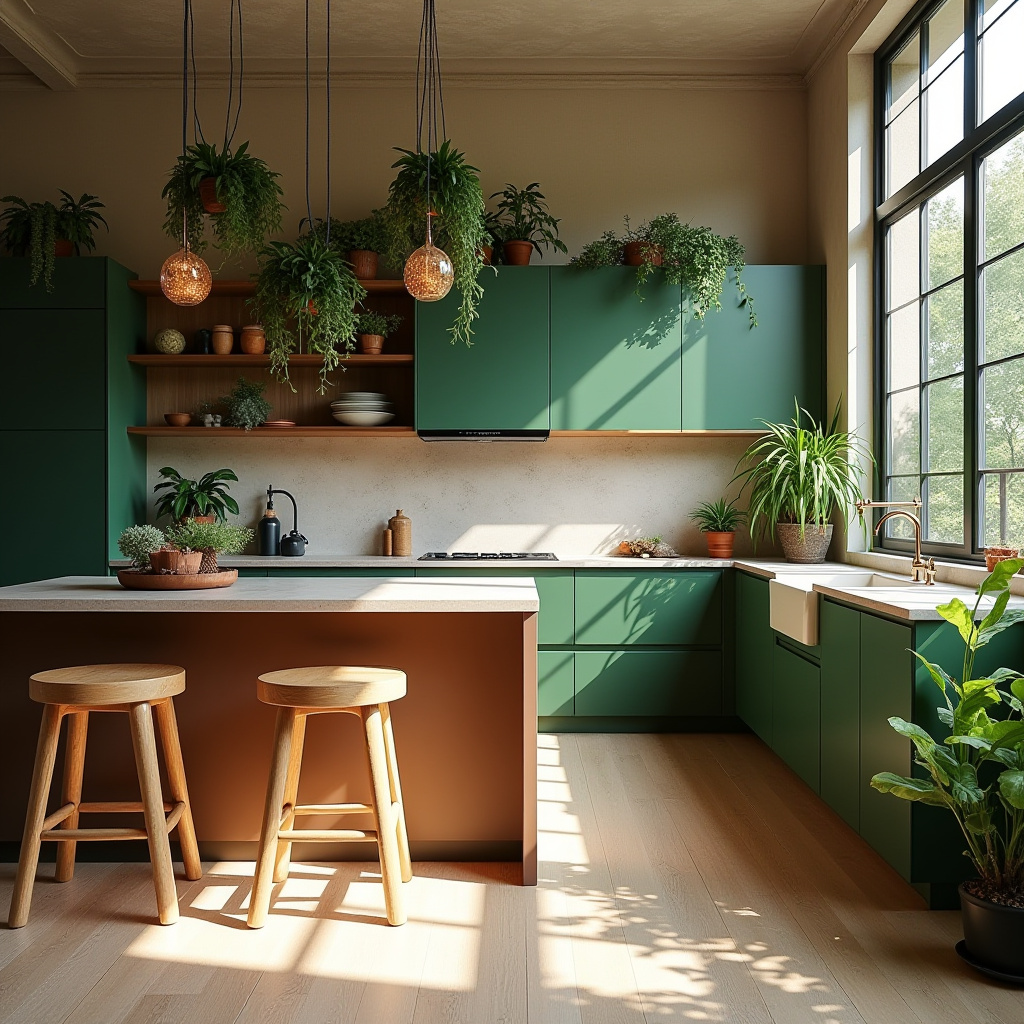 boho two tone kitchen cabinets 19