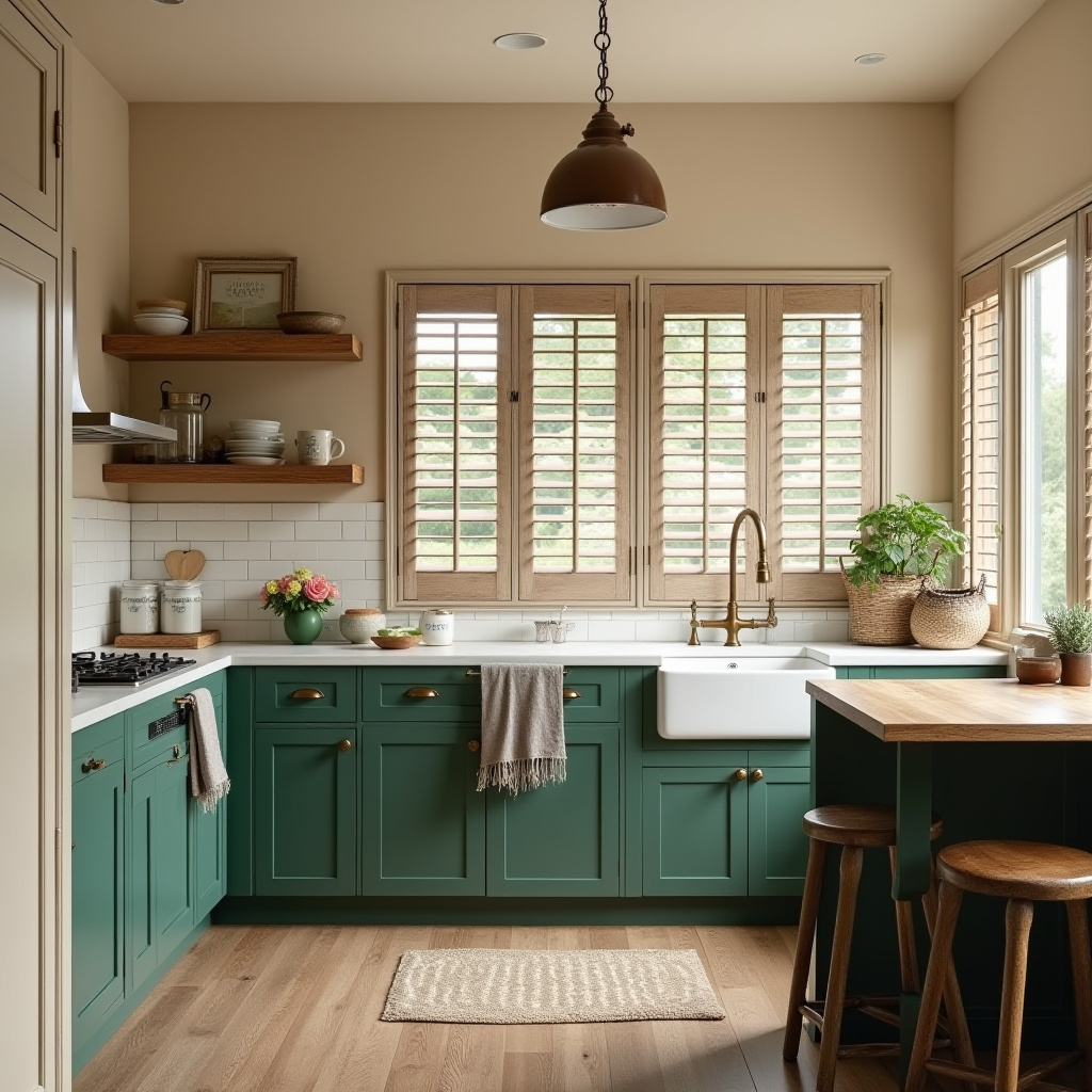 boho two tone kitchen cabinets 26