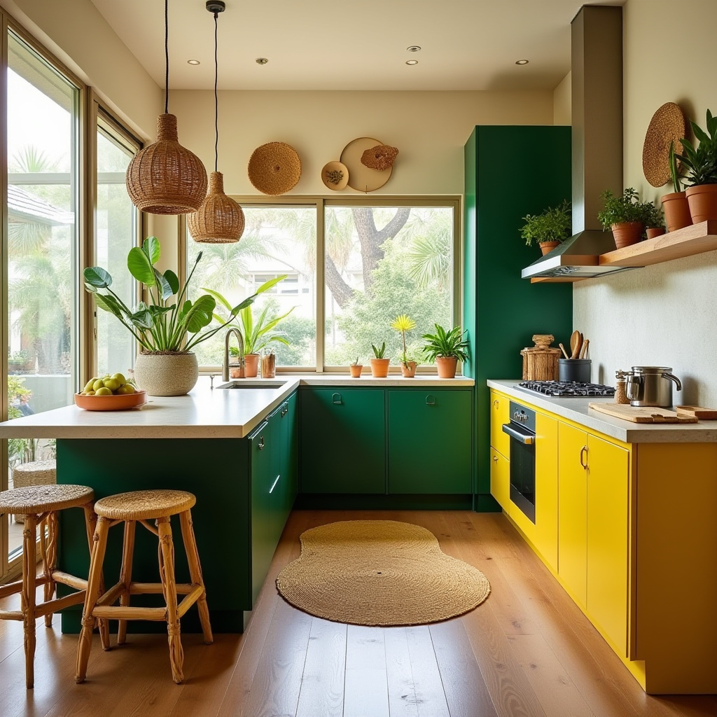boho two tone kitchen cabinets 28