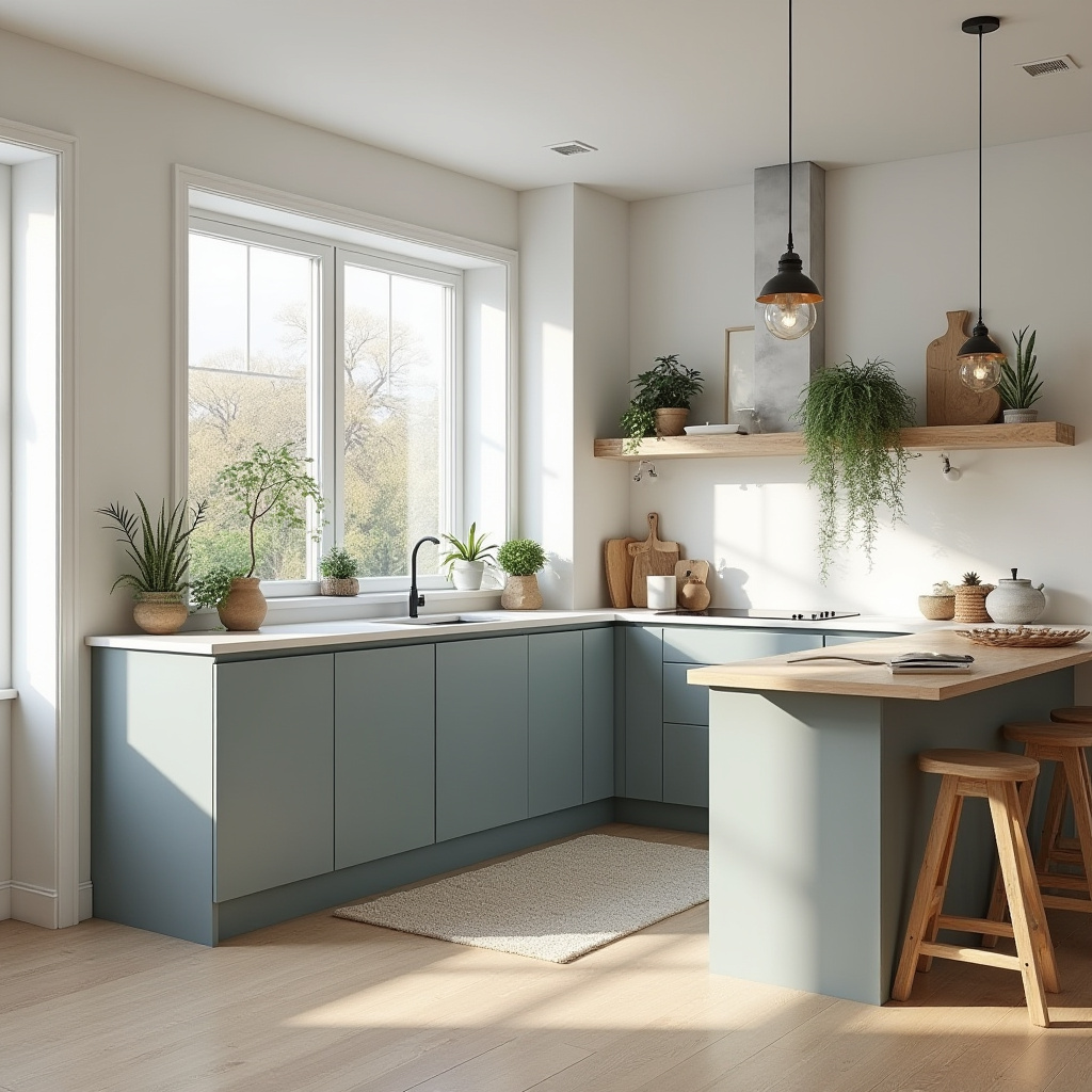 boho two tone kitchen cabinets 37
