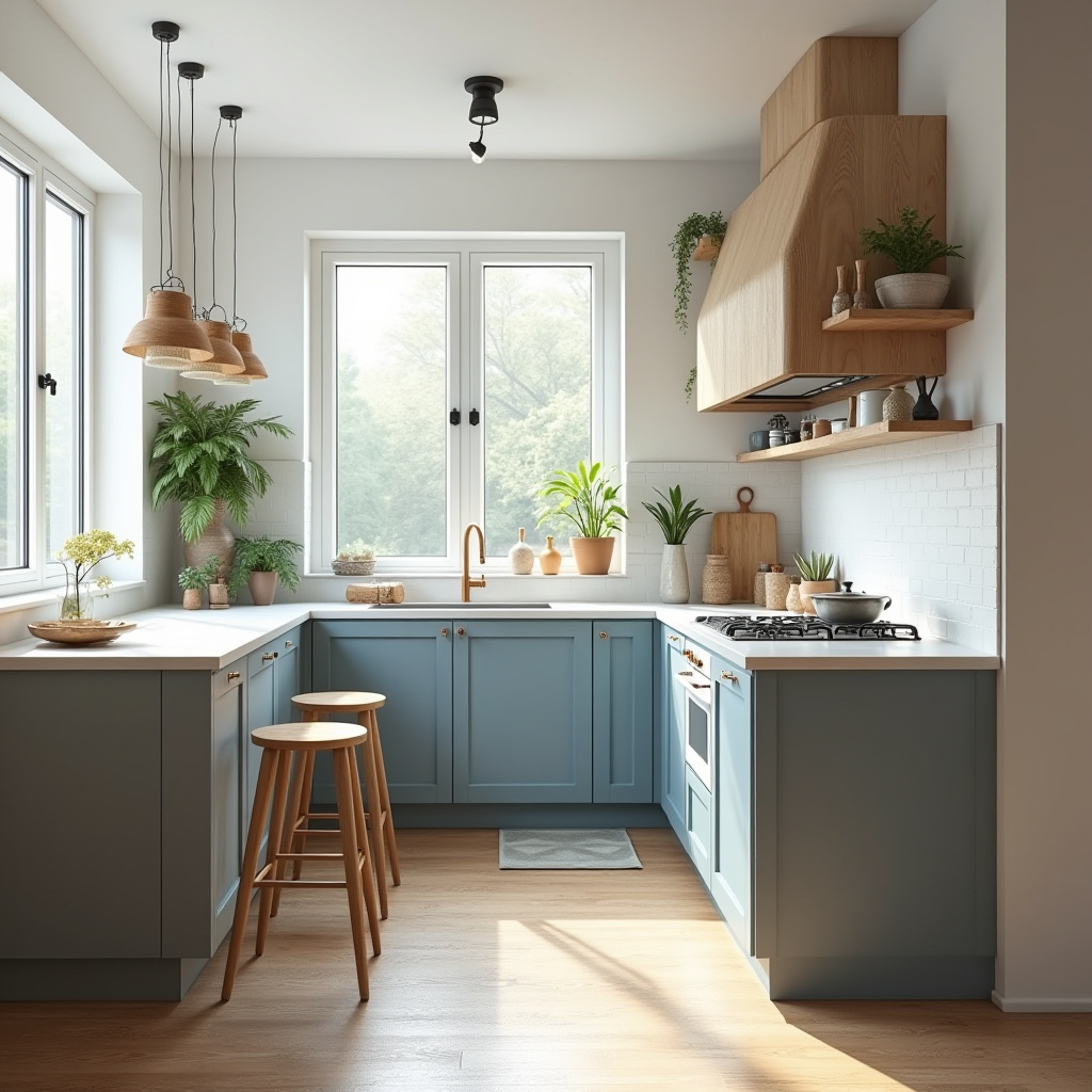 boho two tone kitchen cabinets 38