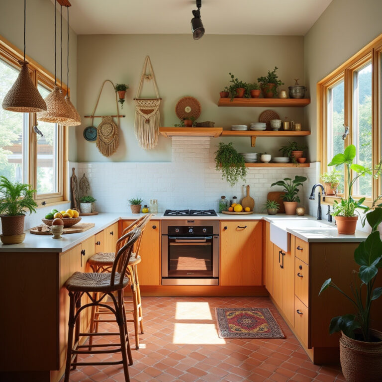 bright boho kitchen 1