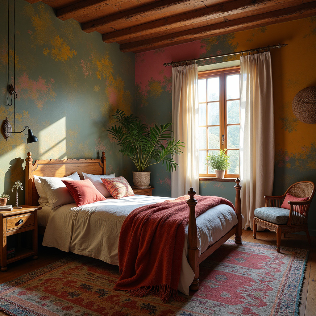 colorful boho bedroom 16