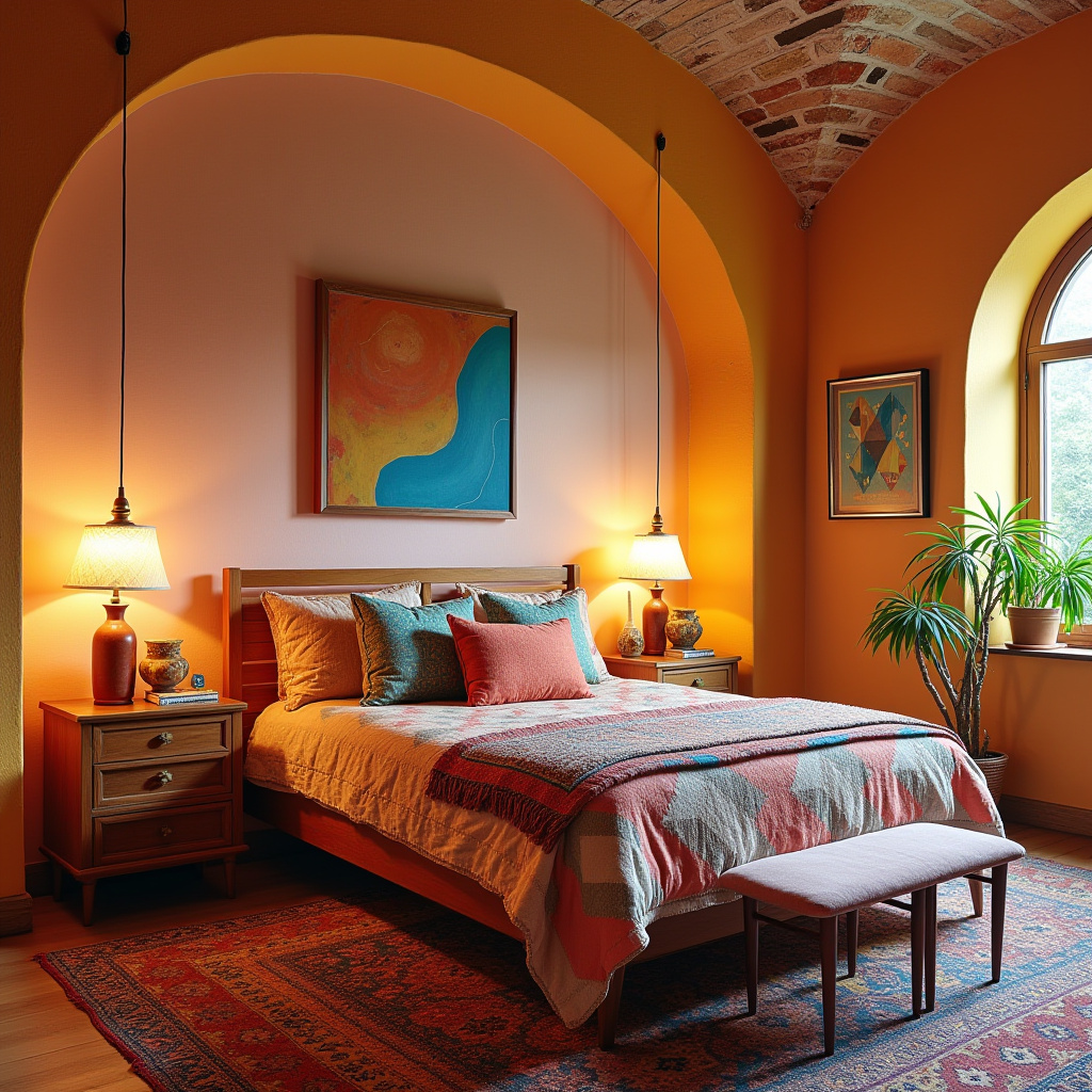 colorful boho bedroom 19