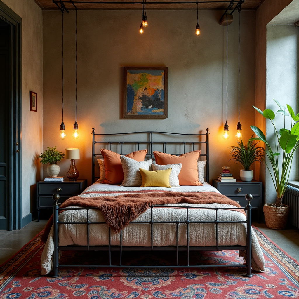 colorful boho bedroom 22