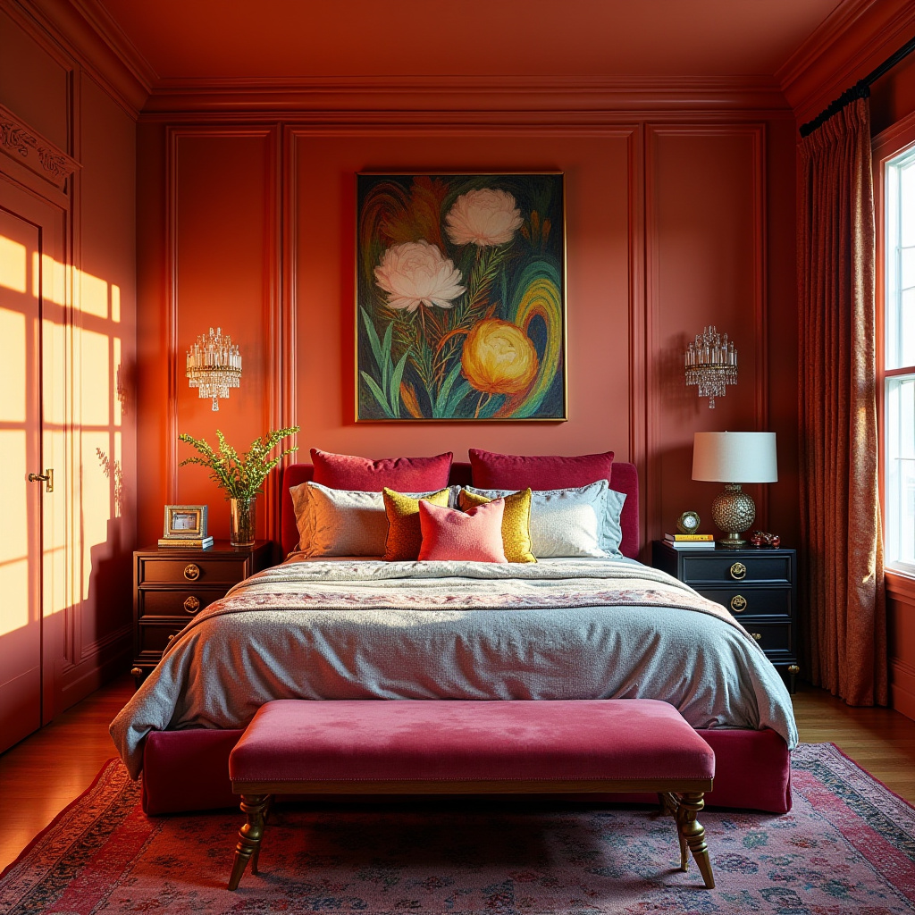 colorful boho bedroom 29