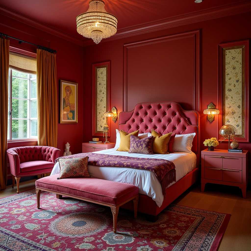 colorful boho bedroom 30