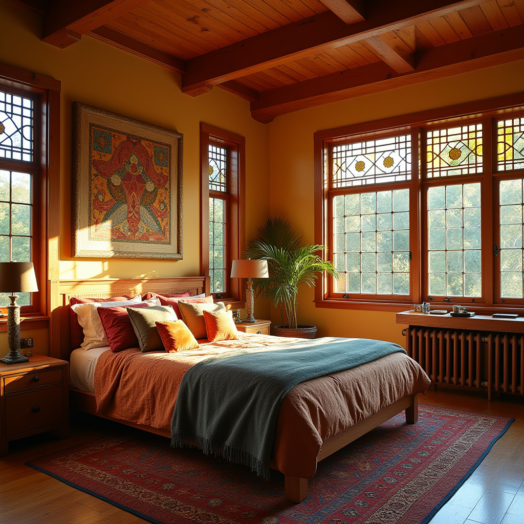 colorful boho bedroom 32