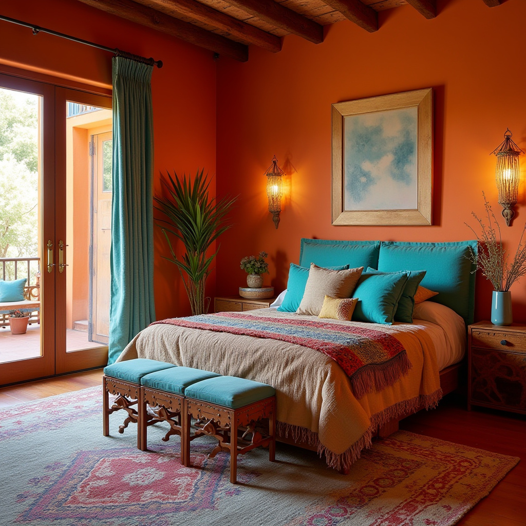colorful boho bedroom 33