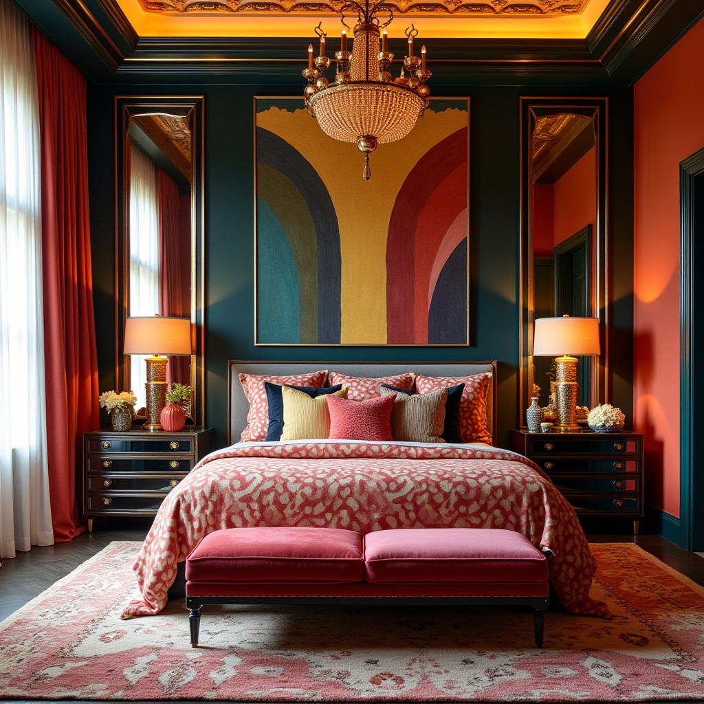 colorful boho bedroom 36