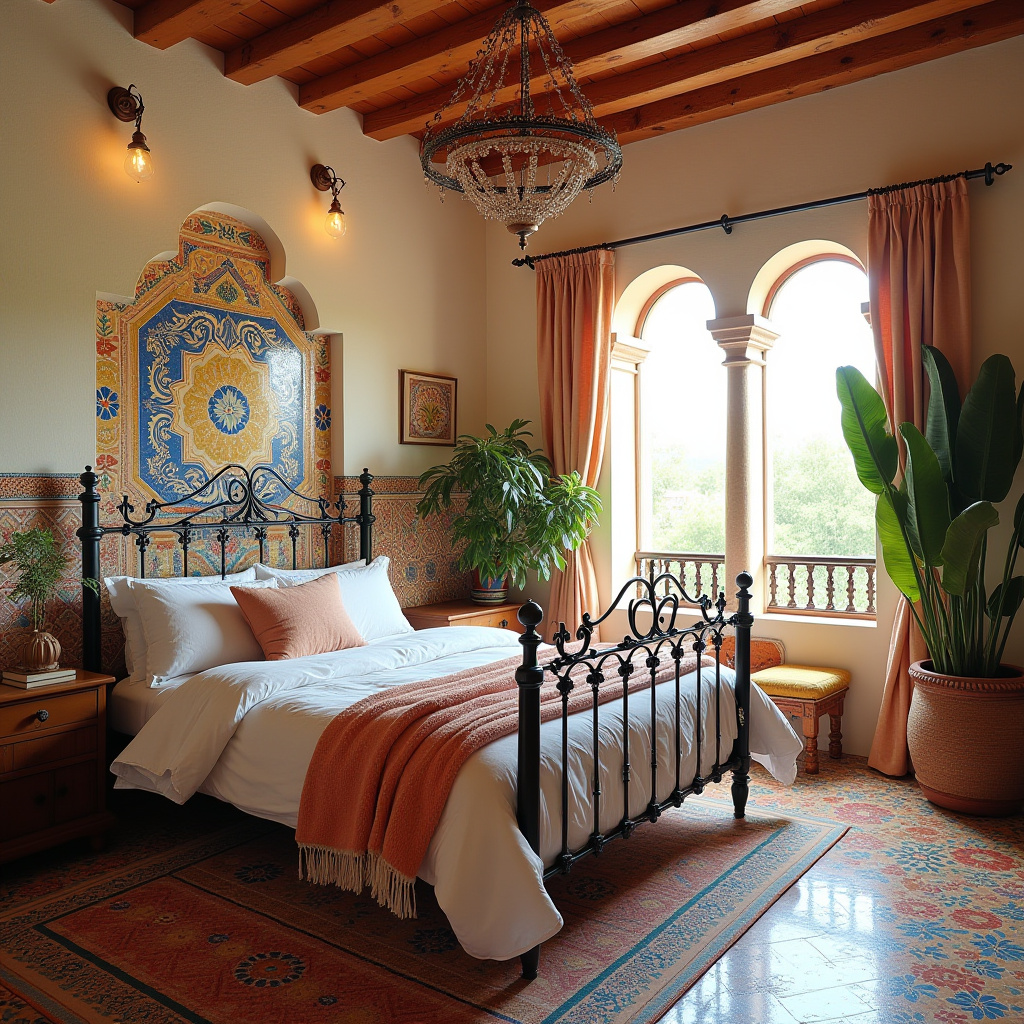 colorful boho bedroom 39