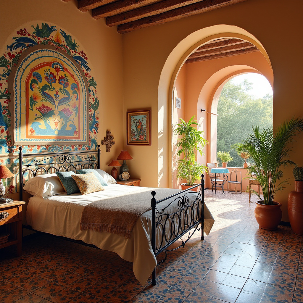 colorful boho bedroom 40