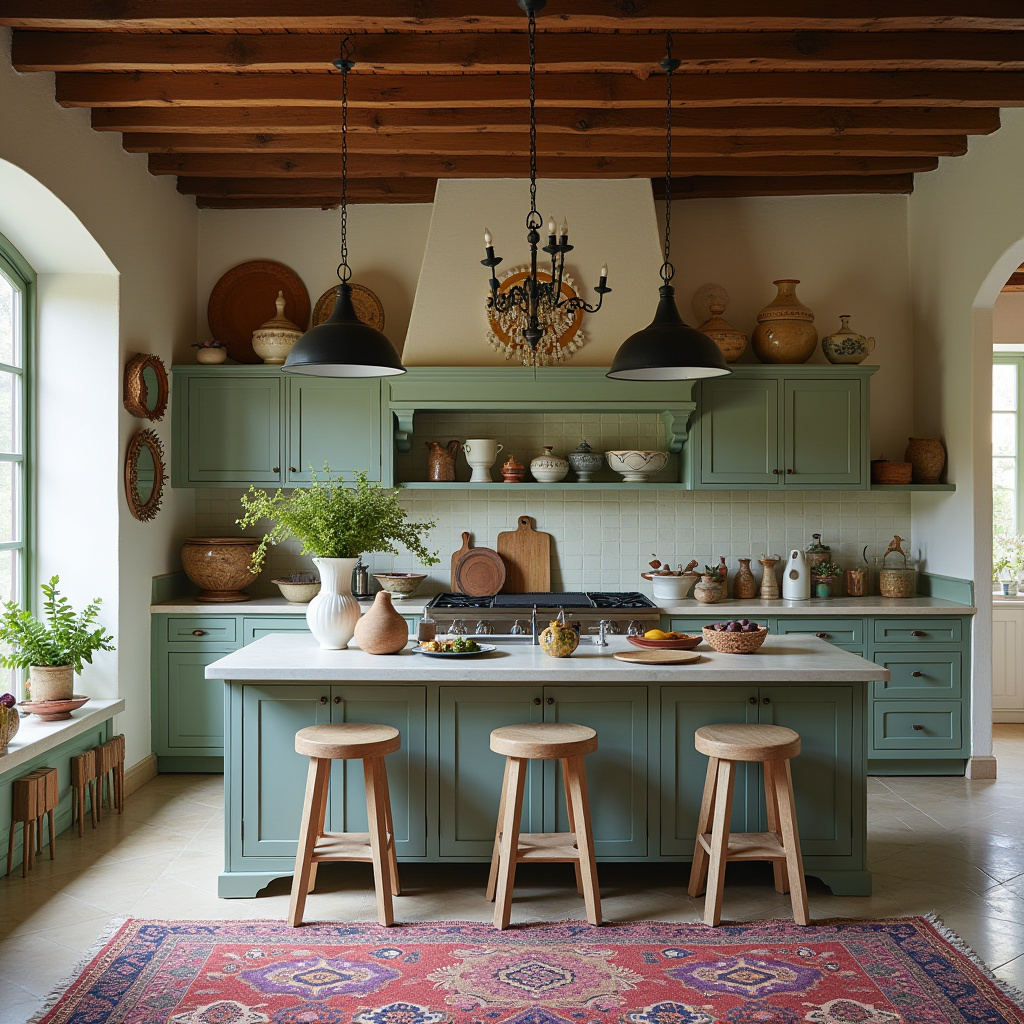 colorful boho kitchen 25