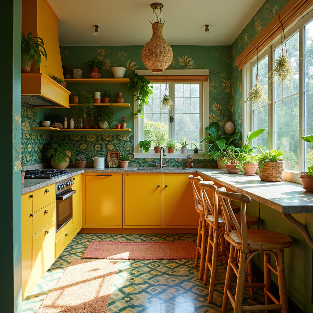 colorful boho kitchen 32