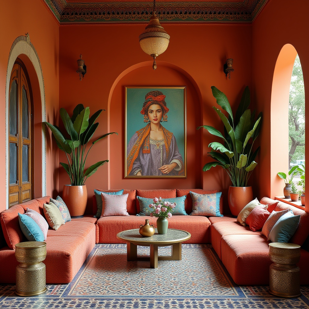 colorful boho living room 19