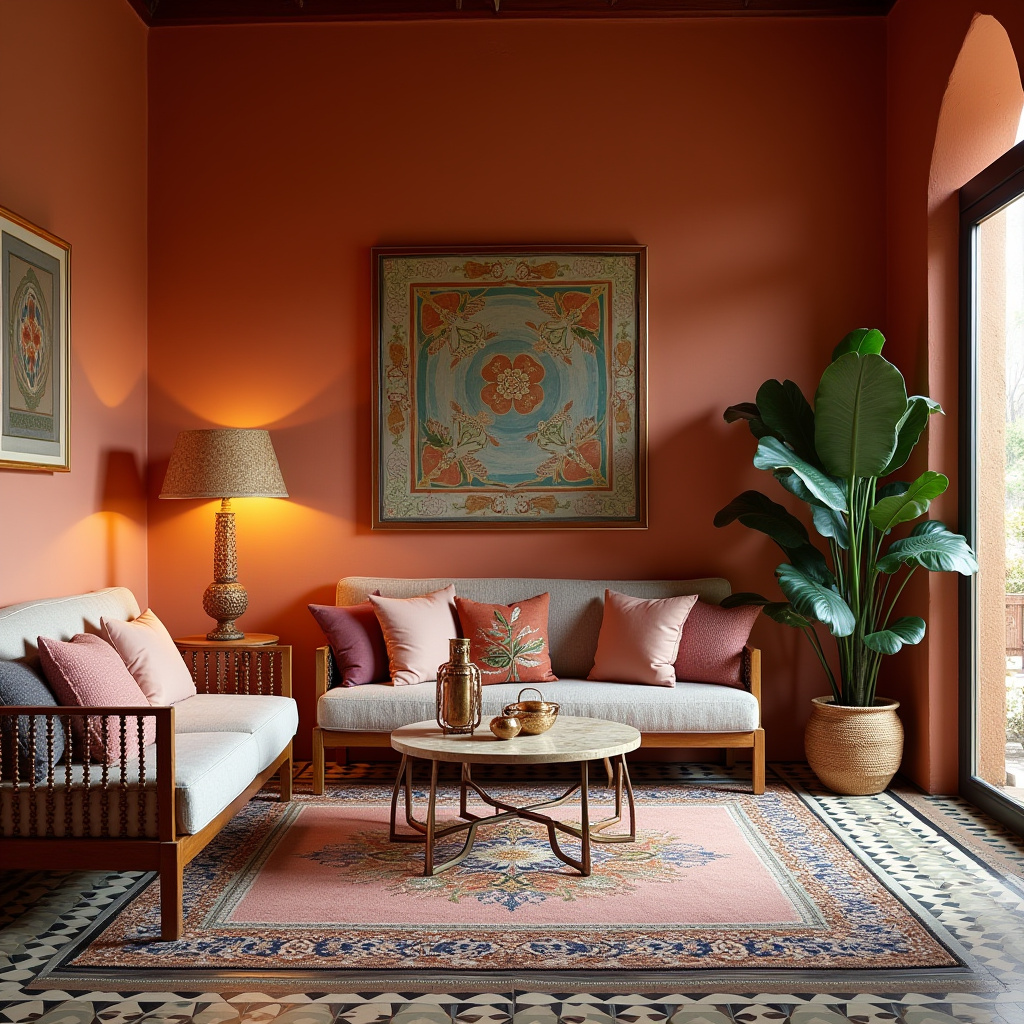 colorful boho living room 20