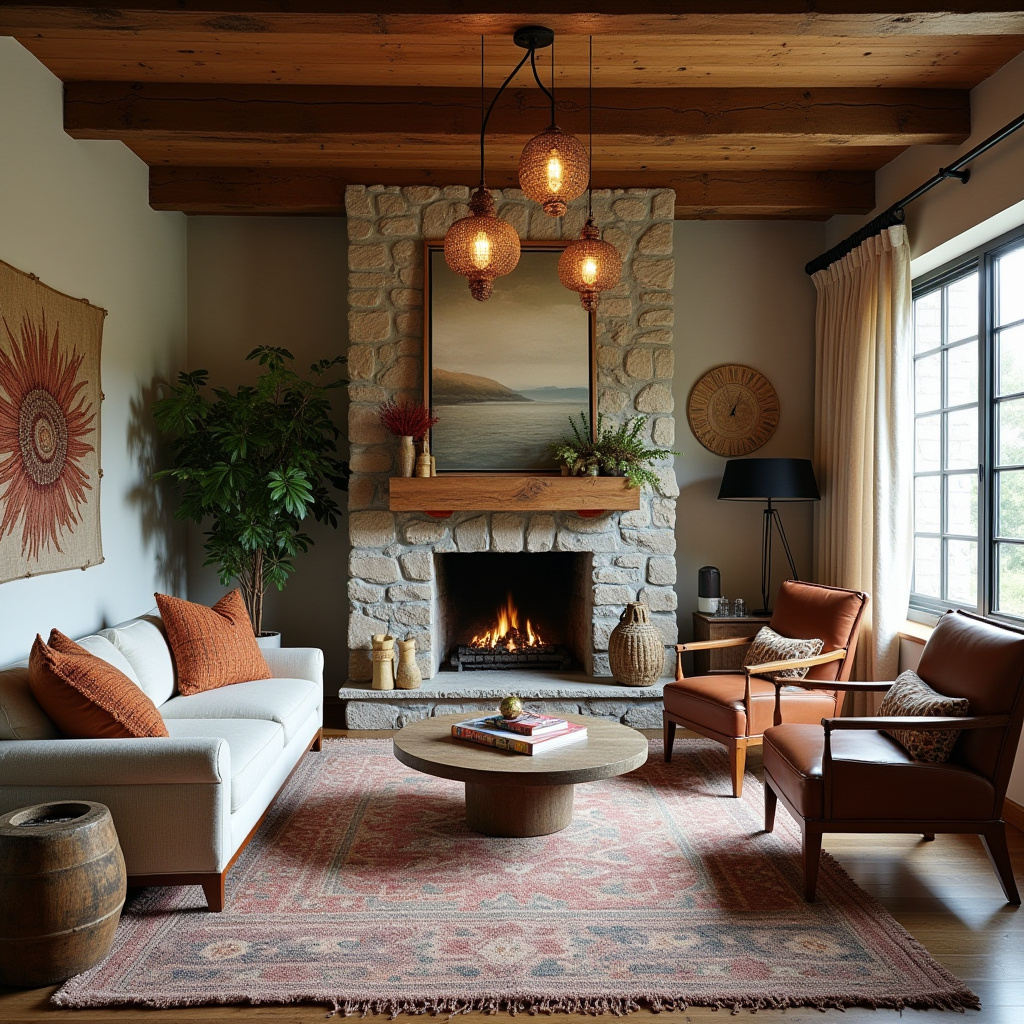 colorful boho living room 24