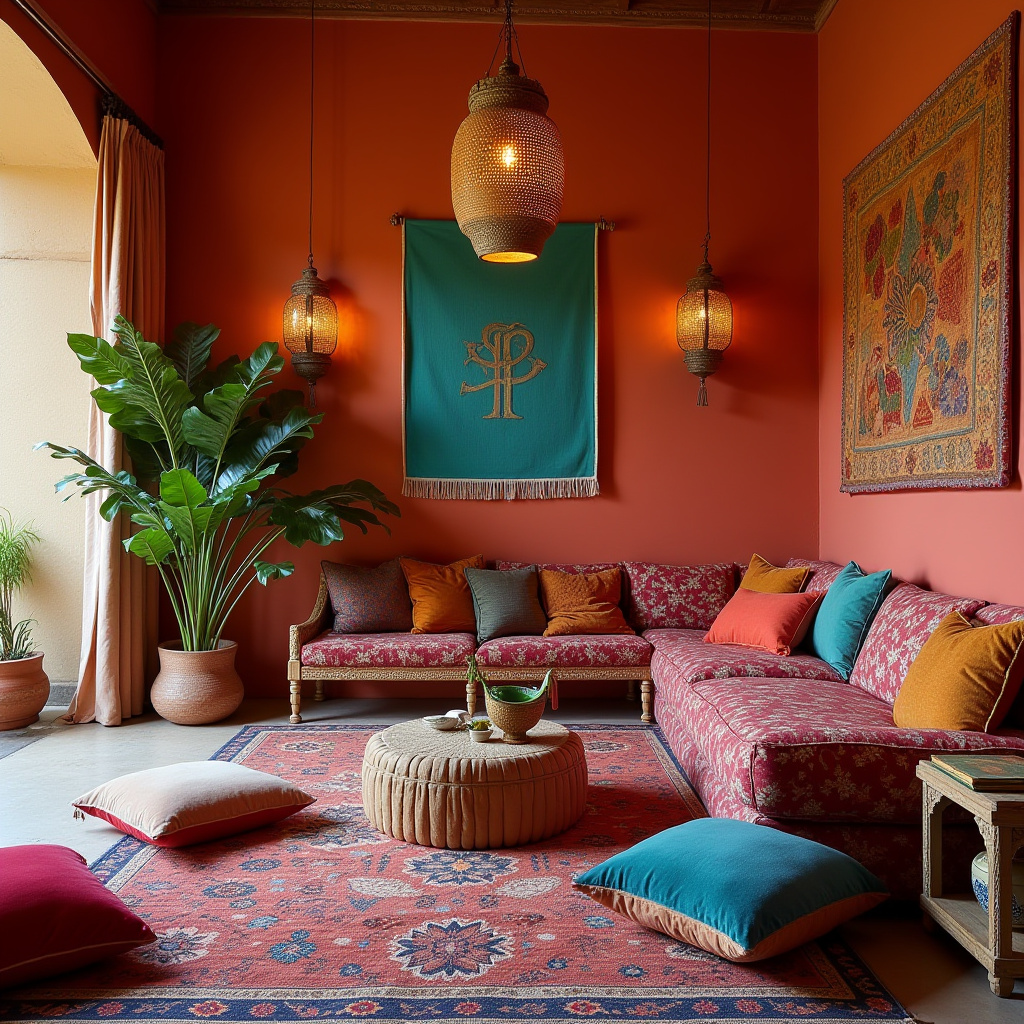 colorful boho living room 3