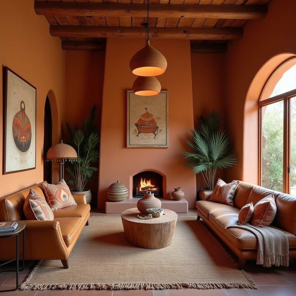 colorful boho living room 35