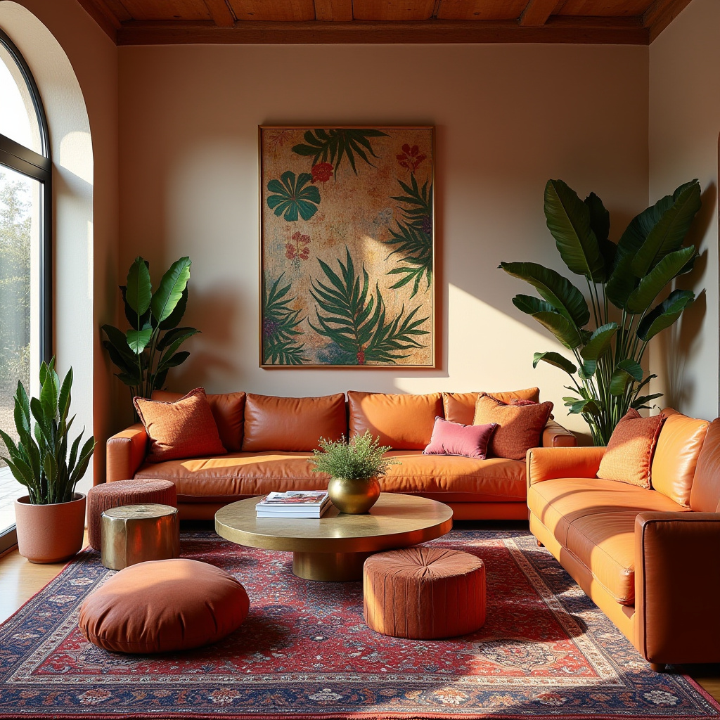 colorful boho living room 6