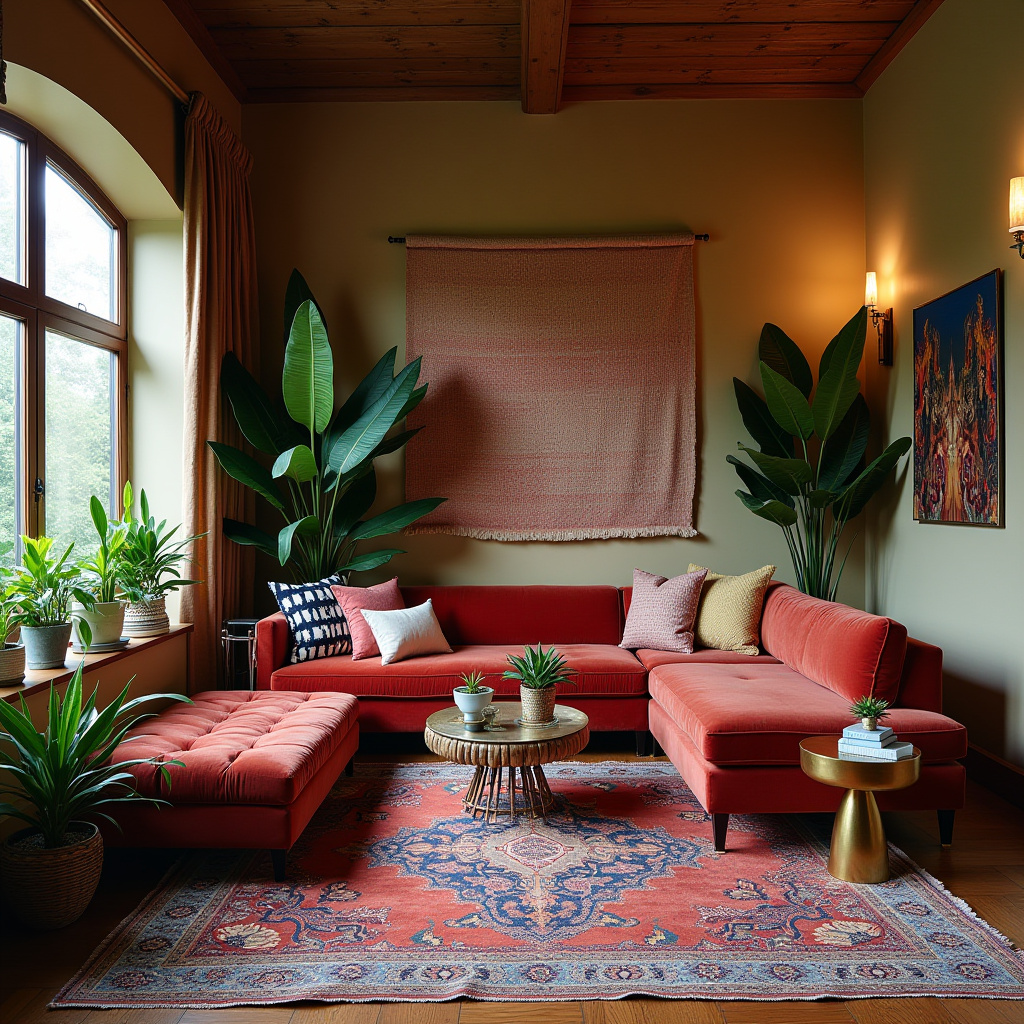 cozy boho living room 14
