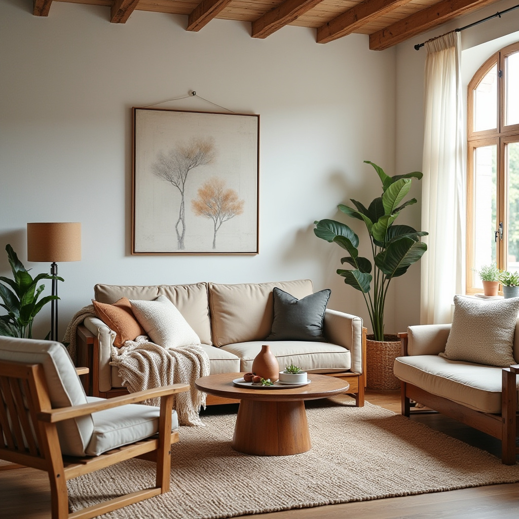 cozy boho living room 33