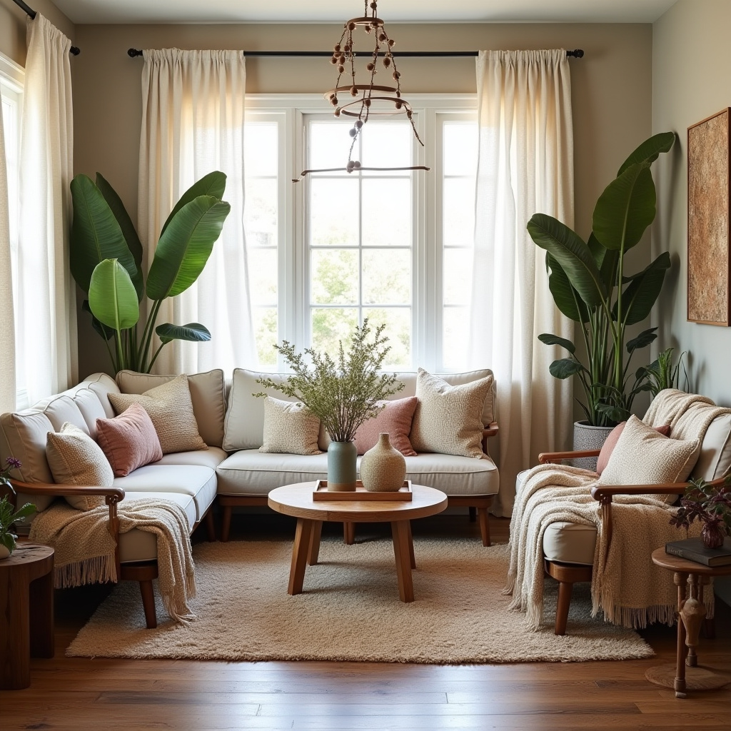 cozy boho living room 34