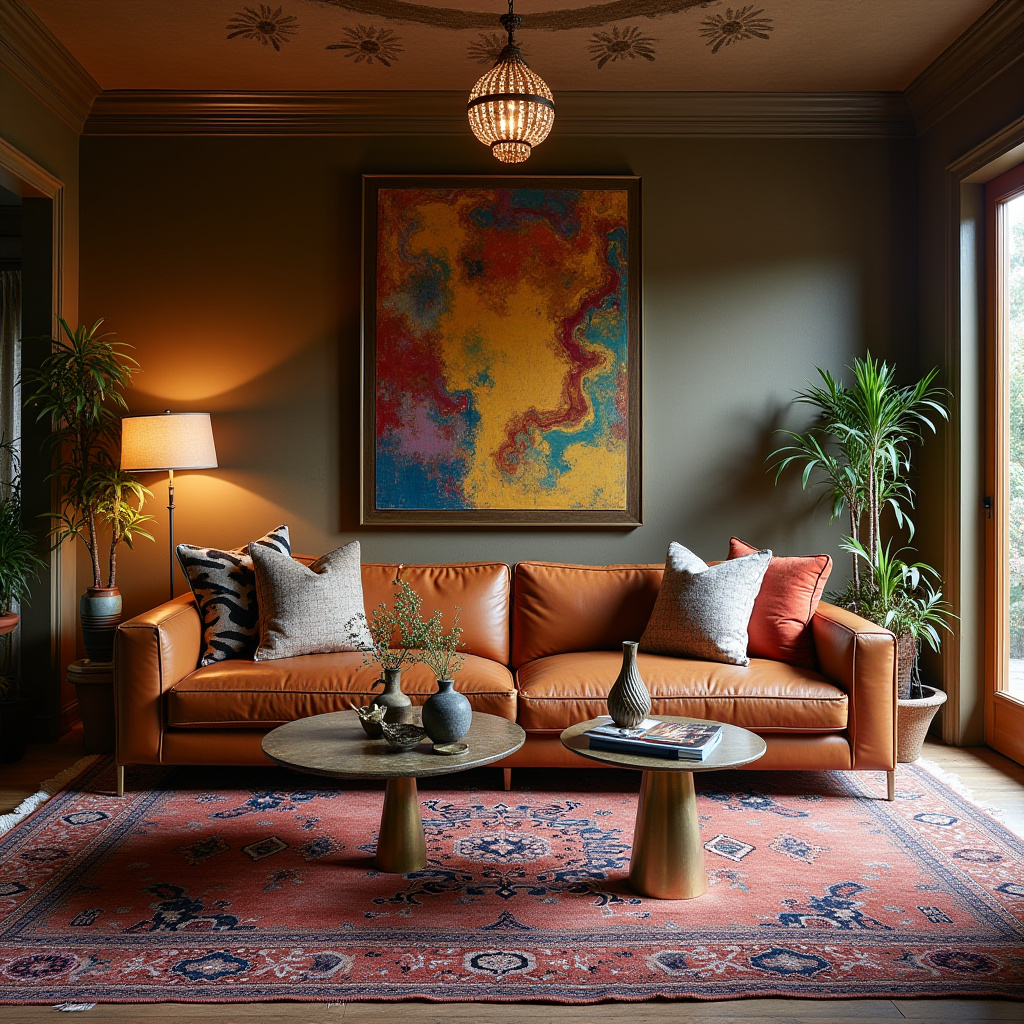 cozy boho living room 35