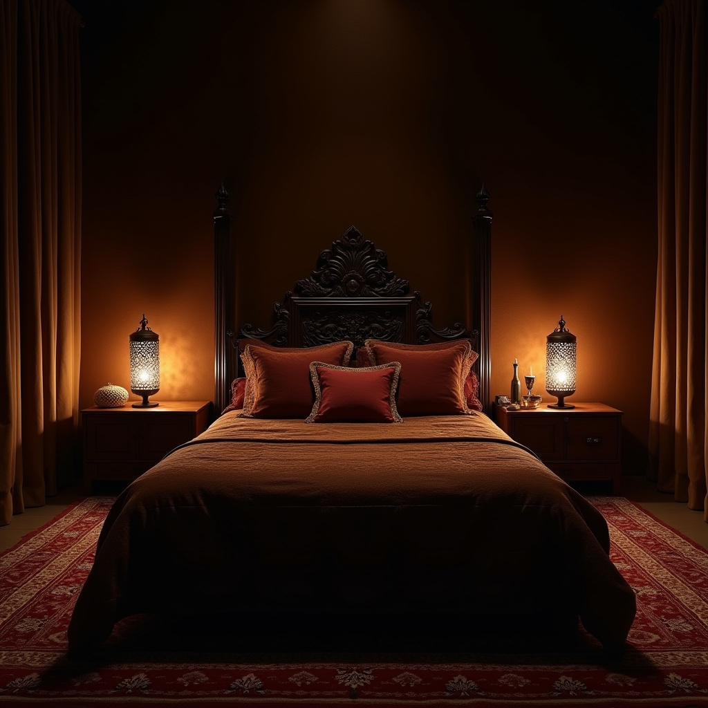 dark boho bedroom 11